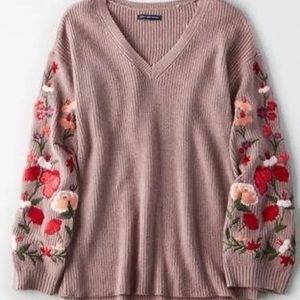 Floral Bellbottom Sleeves Sweater
